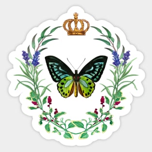 Butterfly Crown and Wreath French Style Design Sticker